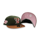 Olive Green Toronto Blue Jays Toast Visor Pink Bottom 20th Anniversary Side Patch New Era 59Fifty Fitted