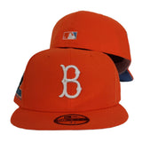 Product - Orange Brooklyn Dodgers Ebbets Field Side Patch Icy Blue Bottom New Era 59Fifty Fitted
