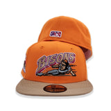 Orange Buffalo Bisons Camel Visor Gray Bottom 25th Years Side Patch New Era 59Fifty Fitted