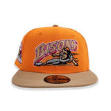 Orange Buffalo Bisons Camel Visor Gray Bottom 25th Years Side Patch New Era 59Fifty Fitted