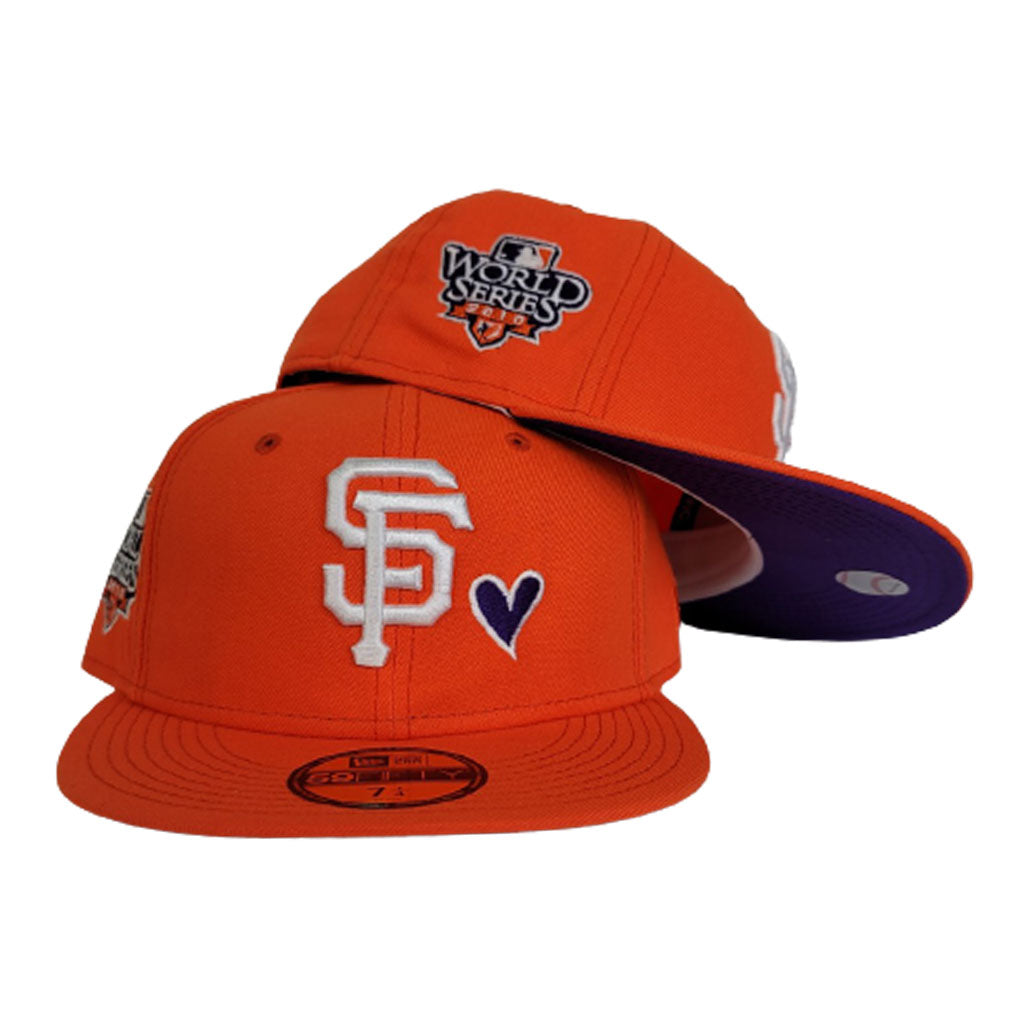 Orange Heart San Francisco Giants Purple Bottom 2010 World Series Side patch New Era 59Fifty Fitted