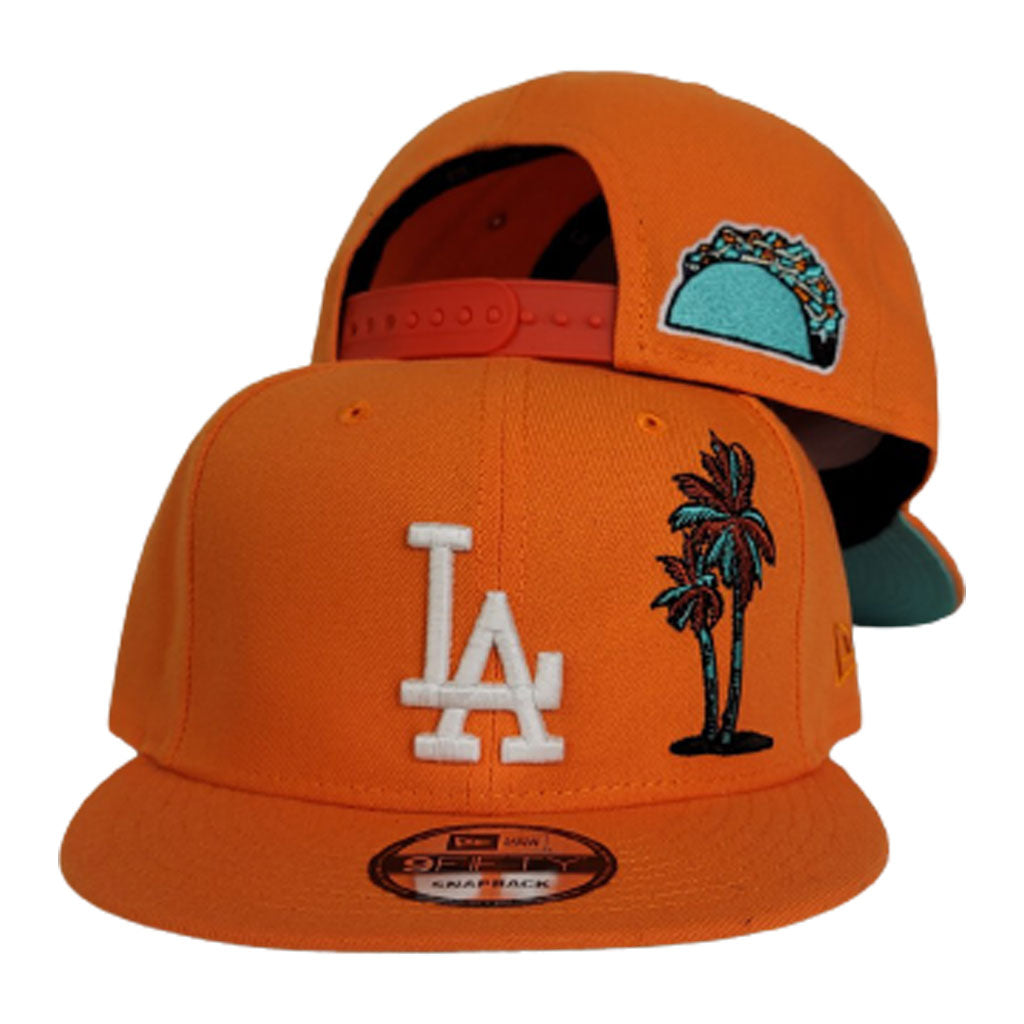 Orange Los Angeles Dodgers Mint Green Bottom Palm Tree New Era 9Fifty Snapback