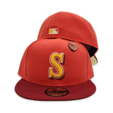 Orange Seattle Mariners Burgundy Visor Gray Bottom Outer Space New Era 59Fifty Fitted