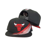 Paint Brushed Chicago Bulls Black New Era 9Fifty Snapback hat
