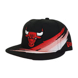 Paint Brushed Chicago Bulls Black New Era 9Fifty Snapback hat