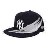Paint Brushed New York Yankees Navy Blue New Era 9Fifty Snapback hat