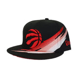 Paint Brushed Toronto Raptors Black New Era 9Fifty Snapback hat