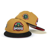 Panama Tan Tennessee Smokies Black Corduroy Visor Red  Bottom Southern League Side Patch New Era 59Fifty Fitted