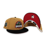 Panama Tan Tennessee Smokies Black Corduroy Visor Red  Bottom Southern League Side Patch New Era 59Fifty Fitted