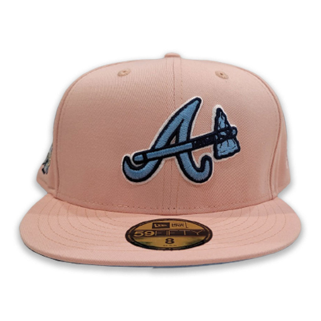 Atlanta Braves New Era 1995 World Series Side Patch 59FIFTY Fitted Hat -  Peach/Purple