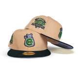 Peach Chicago Cubs Dark Green Visor Lavender Bottom 1990 All Star Game Side Patch New Era 59Fifty Fitted