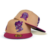 Peach Detroit Tigers Fusion Pink Visor Purple Bottom 1968 World Champions side Patch New Era 59Fifty Fitted