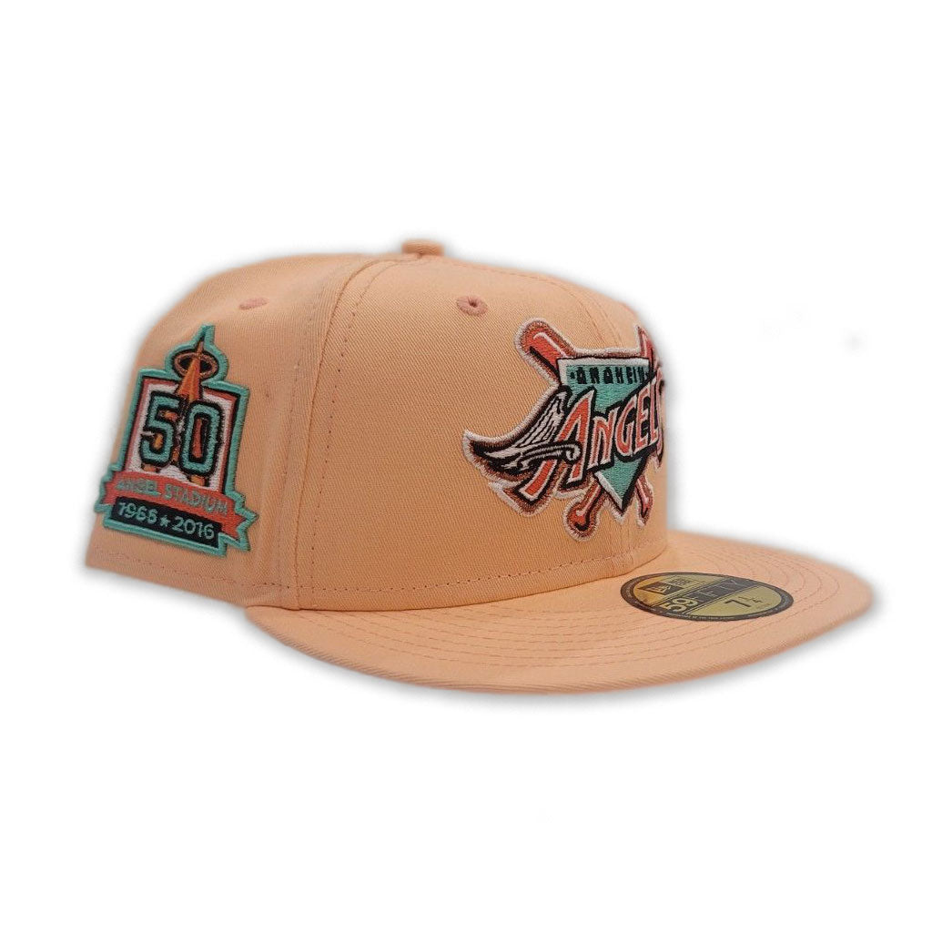 Peach Los Angeles Angels Mint Green Bottom 50th Anniversary Side Patch New Era 59Fifty Fitted