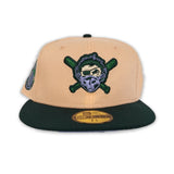 Peach Pittsburgh Pirates Dark Green Visor Lavender Bottom Pirates Flag Side Patch New Era 59Fifty Fitted