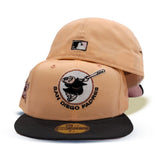 Peach San Diego Padres Black Visor Pink Bottom 1978 All Star Game Side patch New Era 59Fifty Fitted