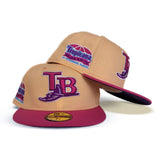 Peach Tampa Bay Rays Fusion Pink Visor Purple Bottom Tropicana Field side Patch New Era 59Fifty Fitted
