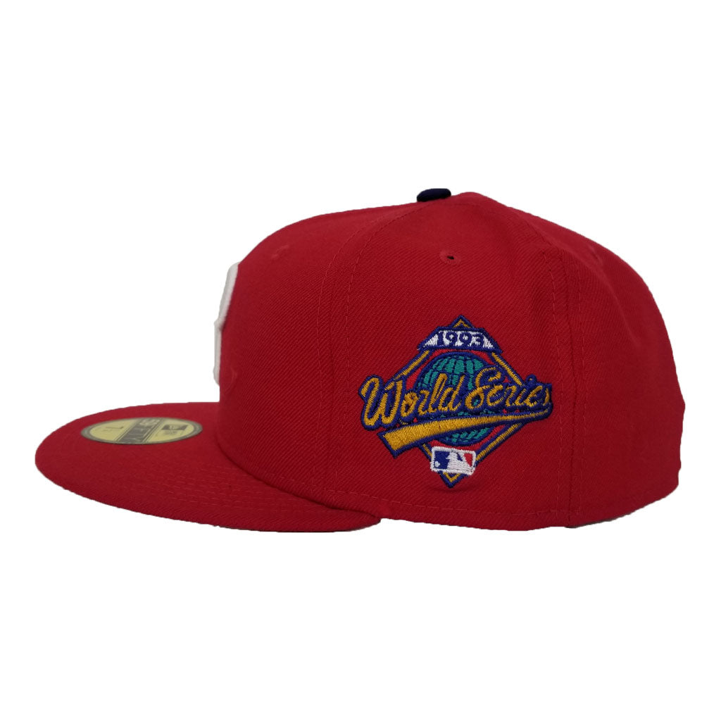 Red Philadelphia Phillies Gray Bottom 1993 World Series Side Patch New Era  59Fifty Fitted