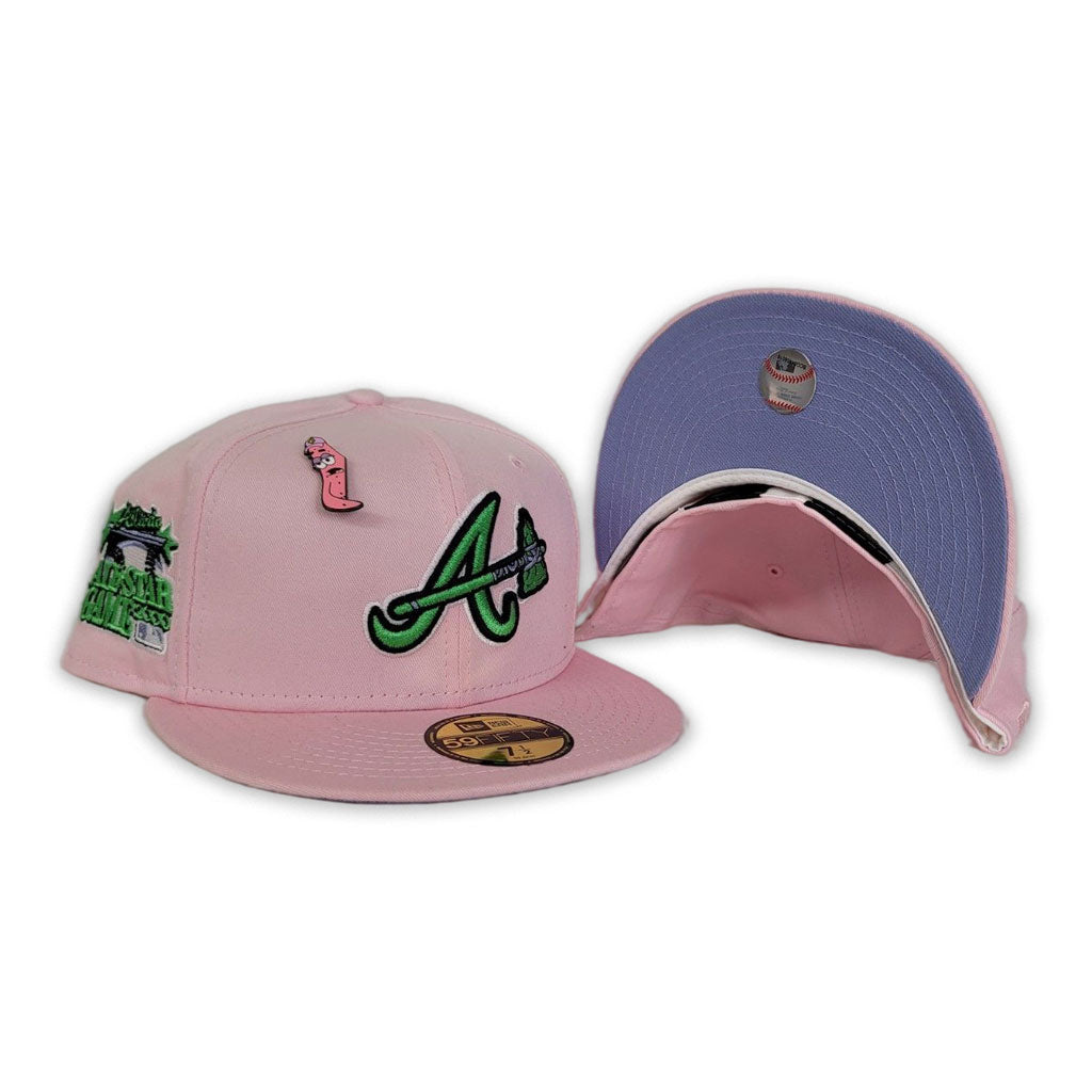 Pink Atlanta Braves Icy Blue Bottom 2000 All Star Game Patch New Era 59Fifty Fitted