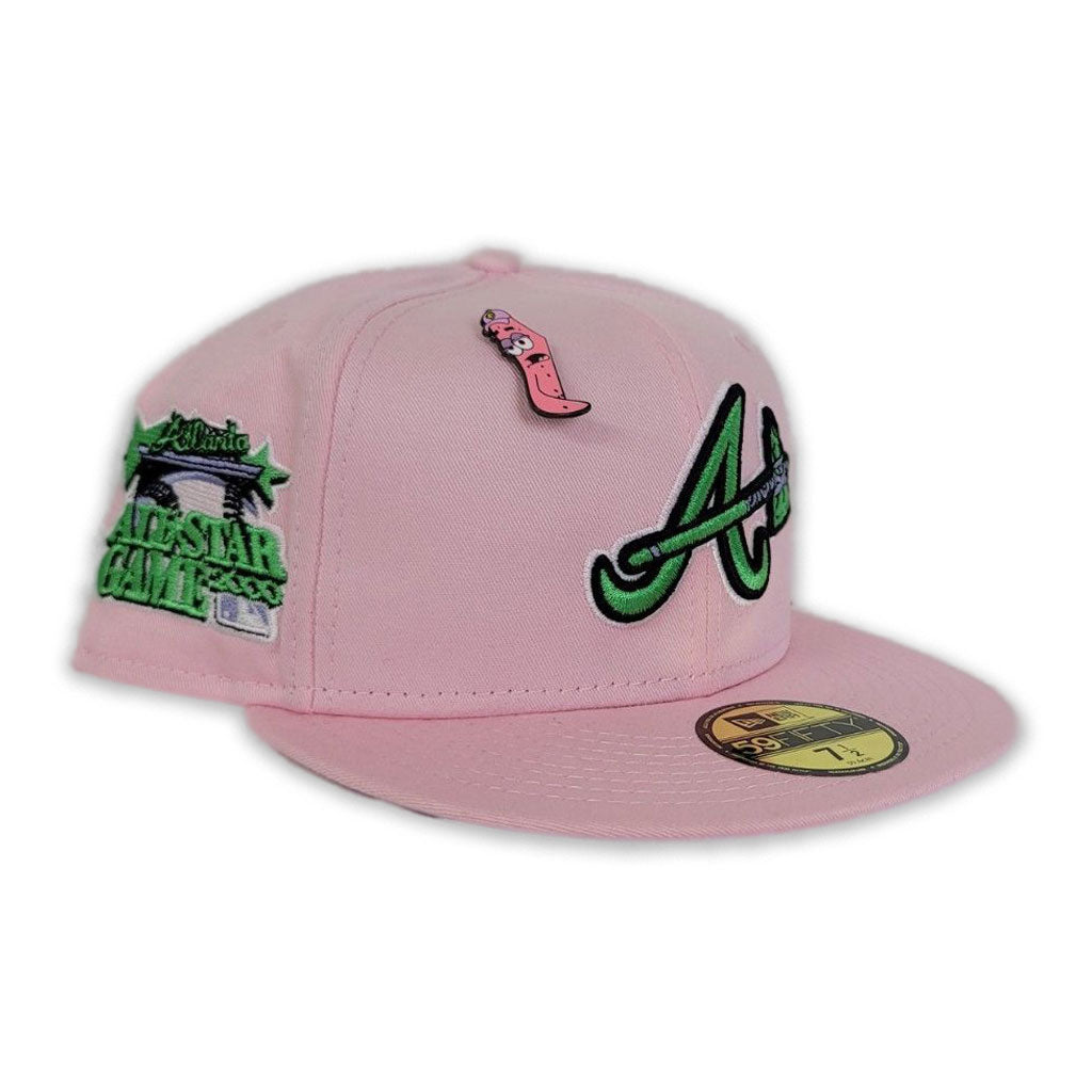 Pink Atlanta Braves Icy Blue Bottom 2000 All Star Game Patch New Era 59Fifty Fitted
