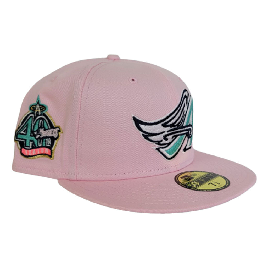Pink Los Angeles Angels Mint Green Bottom 40th Season Side Patch New Era 59Fifty Fitted