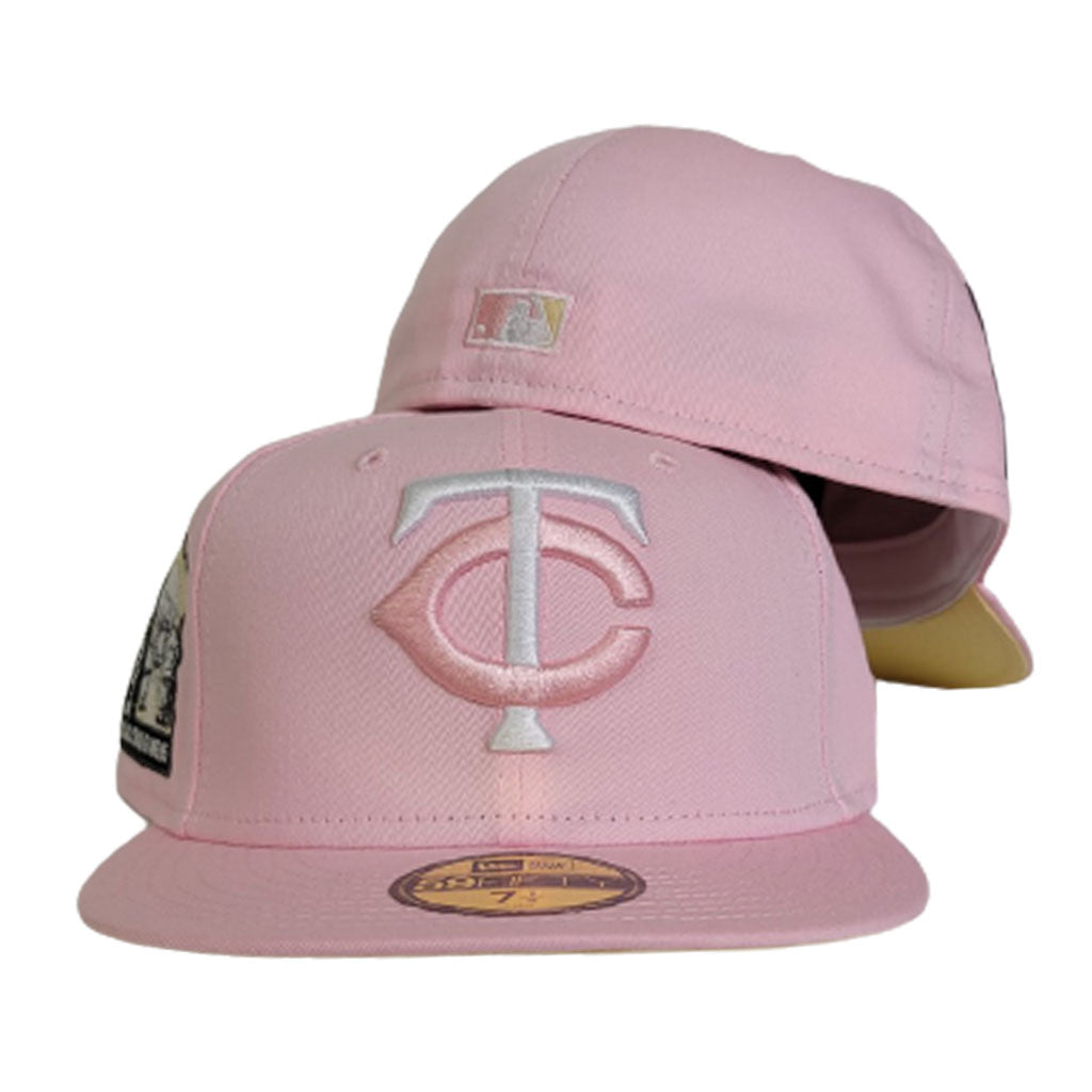Pink Minnesota Twins Soft Yellow Bottom 1965 All Star Game Side Patch New Era 59Fifty Fitted
