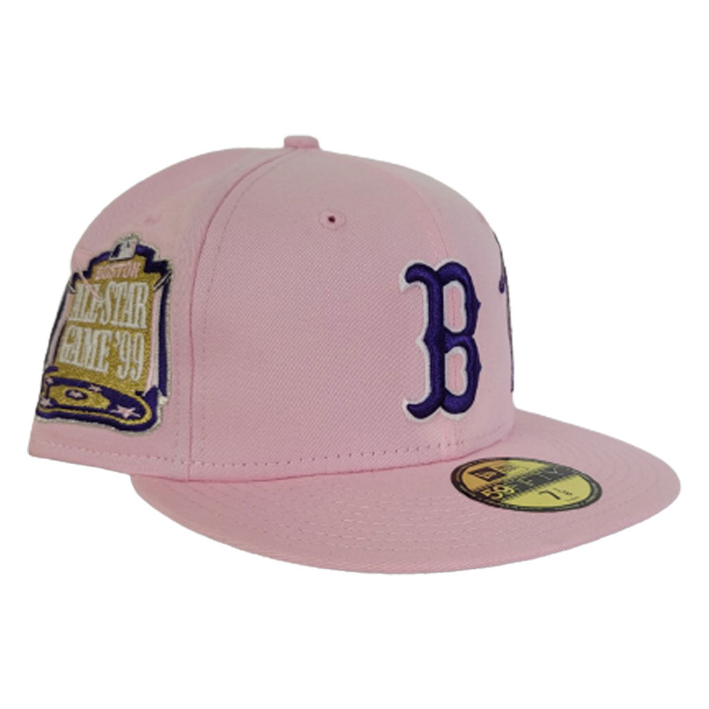 Pink New Era Boston Red Sox Purple Bottom 1999 All Star Game side Patch 59Fifty Fitted