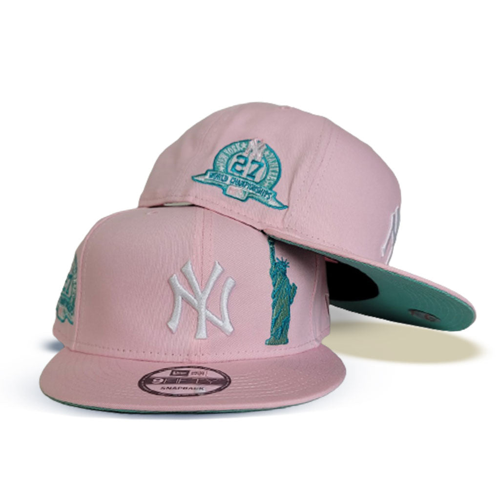 Pink New York Yankees Mint Green Bottom 27x World Champions Side