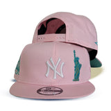 Pink New York Yankees Mint Green Bottom 27x World Champions Side Patch New Era 9Fifty Snapback