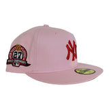 Pink New York Yankees Red Bottom 27X Champions Side Patch New Era 59Fifty Fitted