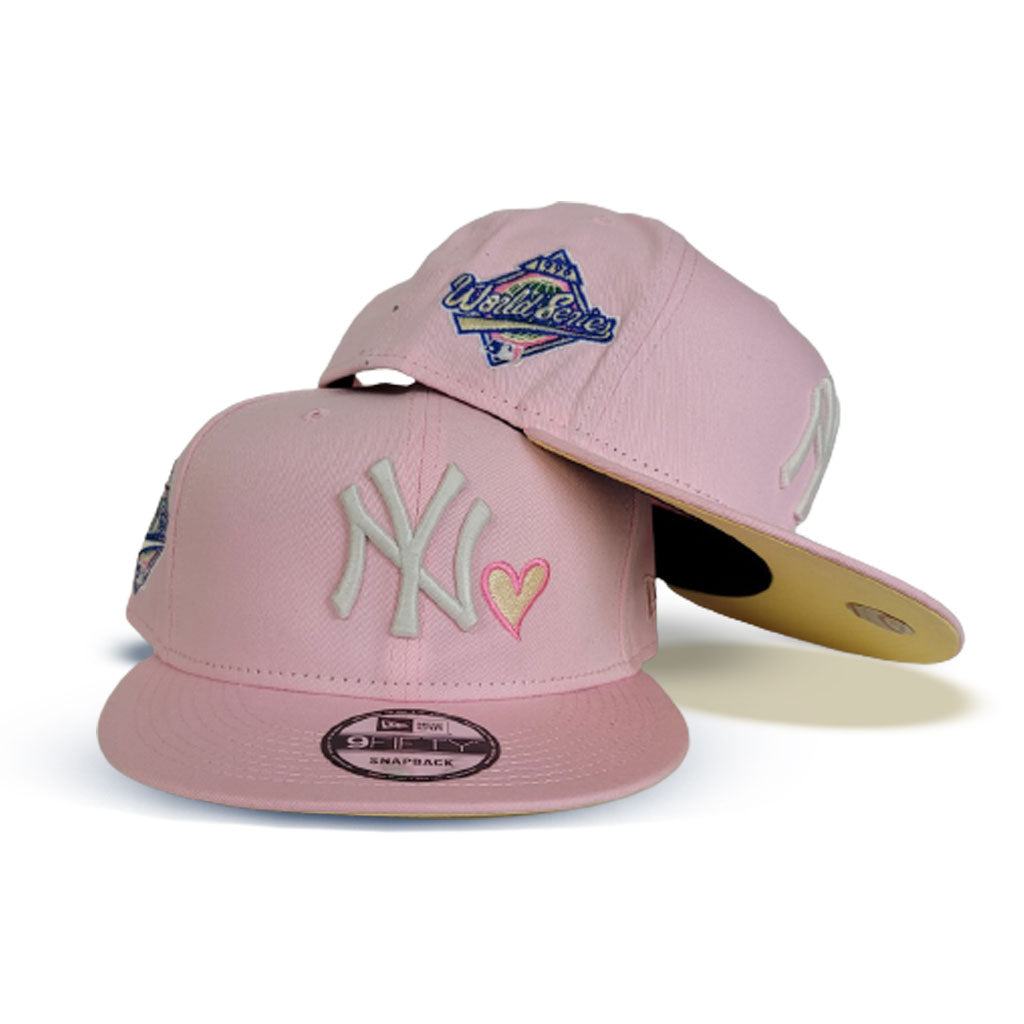 New York Yankees New Era 1996 World Series Red Undervisor 59FIFTY Fitted Hat  - Pink