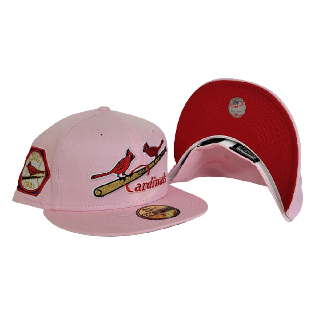 7 1/8 st. louis cardinals grey 1967 world series pink bottom fitted hat