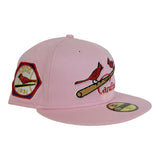 Pink St. Louis Cardinals Red Bottom 1931 World Series Side Patch New Era 59Fifty Fitted