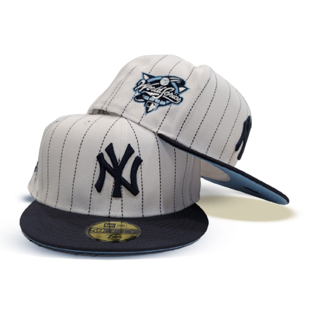 Pinstripe New York Yankees Icy Blue Bottom 2000 World Series Side Patch New  Era 59Fifty Fitted