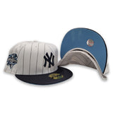 Pinstripe New York Yankees Icy Blue Bottom 2000 World Series Side Patch New Era 59Fifty Fitted