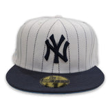 Pinstripe New York Yankees Icy Blue Bottom 2000 World Series Side Patch New Era 59Fifty Fitted