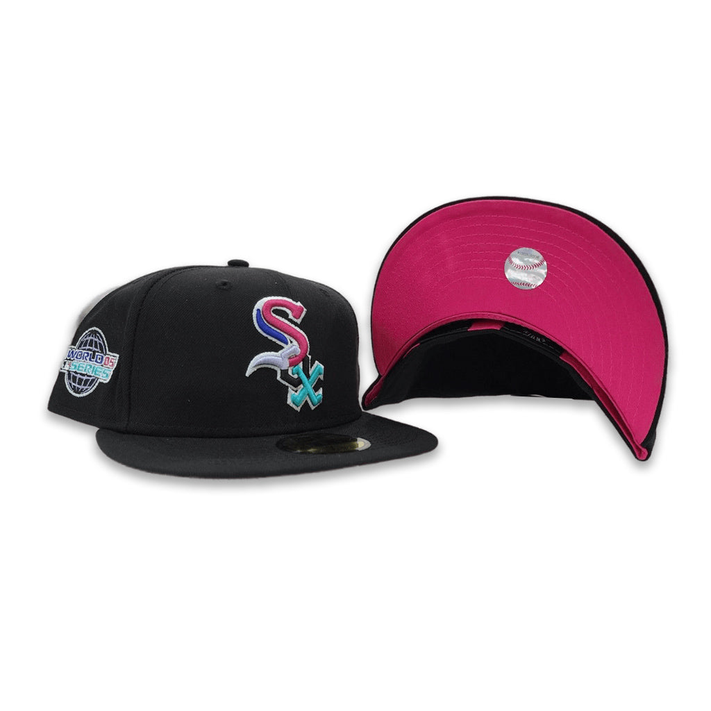Polar Lights Black Chicago White Sox Fusion Pink Bottom 2005 World Series Side Patch New Era 59Fifty Fitted