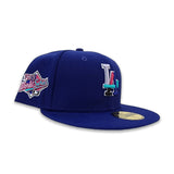 Polar Lights Royal Blue Los Angeles Dodgers Lavender Bottom 1988 World Series Side Patch New Era 59Fifty Fitted