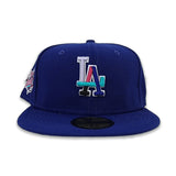 Polar Lights Royal Blue Los Angeles Dodgers Lavender Bottom 1988 World Series Side Patch New Era 59Fifty Fitted