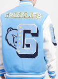 Light Blue Memphis Grizzlies Pro Standard Logo Mashup Wool Varsity Heavy Jacket