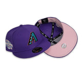 Purple Arizona Diamondbacks Pink Bottom 2002 World Series New Era 59Fifty Pop Sweat Fitted
