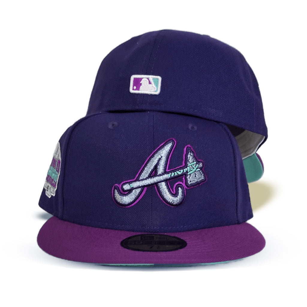 Purple Atlanta Braves Grape Purple Visor mint Bottom 2021 World Series Side Patch New Era 59Fifty Fitted