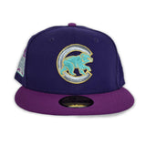Purple Chicago Cubs Grape Purple Visor mint Bottom 2016 World Series Side Patch New Era 59Fifty Fitted