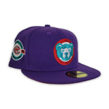 Purple Chicago Cubs Red Bottom A Century Wrigley Field Side Patch New Era 59Fifty Fitted