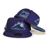Purple Colorado Rockies Icy Blue Bottom 25th Anniversary Side Patch New Era 59Fifty Fitted