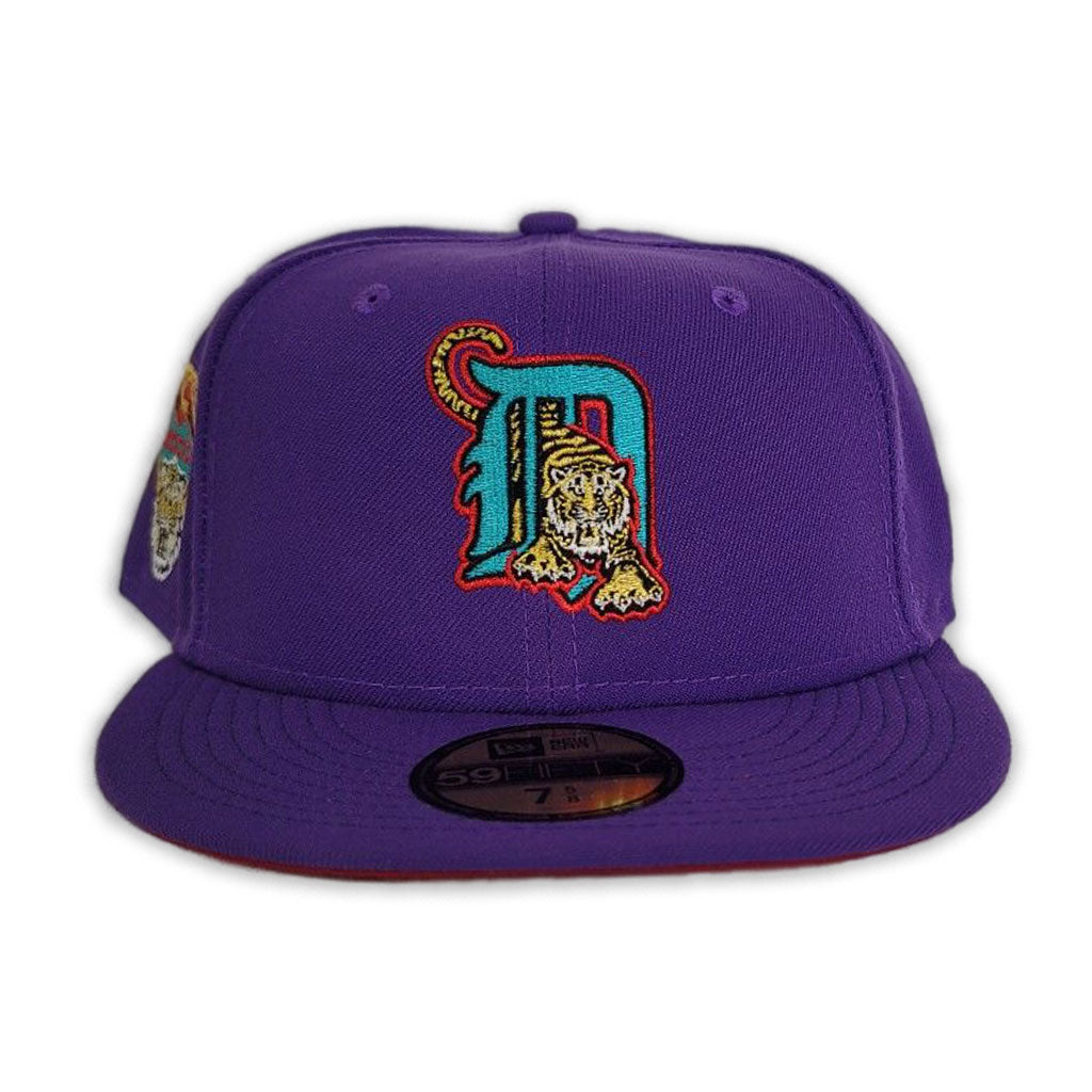 Purple Detroit Tigers Red Bottom 2000 Tiger Side Patch New Era 59Fifty Fitted