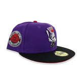 Purple Kancas City Royals Black Visor Red Bottom 1973 All Star Game Side Patch New Era 59Fifty Fitted