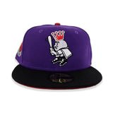 Purple Kancas City Royals Black Visor Red Bottom 1973 All Star Game Side Patch New Era 59Fifty Fitted