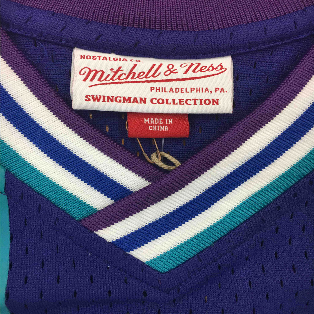 Exclusive Fitted Purple Larry Johnson #2 Charlotte Hornets Mitchell 2XL
