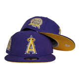 Purple Los Angeles Angels Yellow Bottom 50th Anniversary Patch New Era 59Fifty Fitted