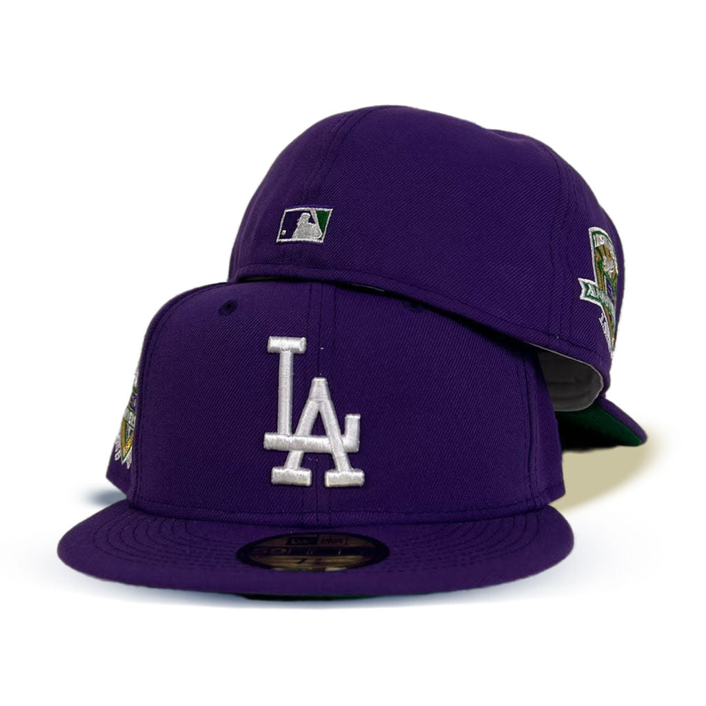 Purple Los Angeles Dodgers Green Bottom 50th Anniversary Side Patch New Era 59Fifty Fitted